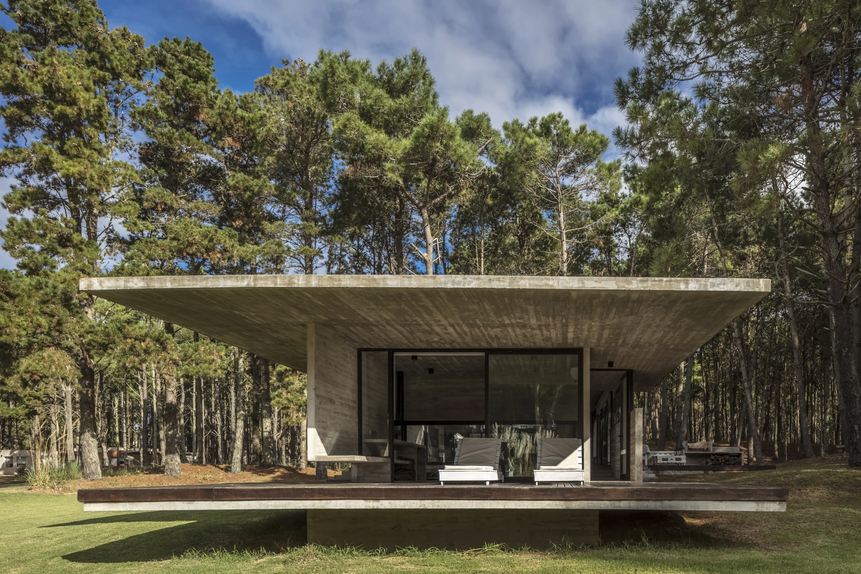 The rooftop of the Forest House was designed as a green terrace to boost thermal insulation