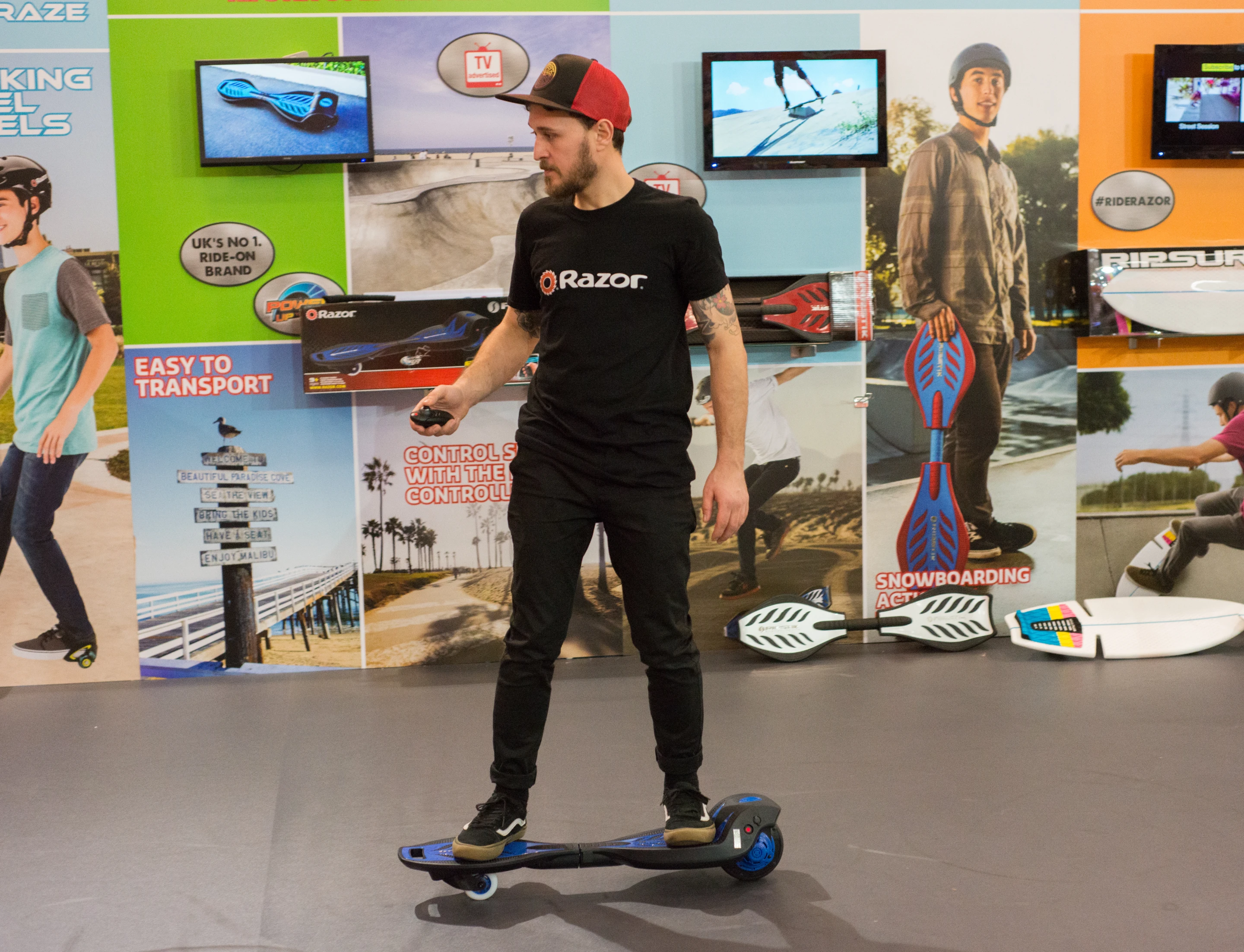 The Razor RipStik Electric can travel at speeds of up to 10 mph (16 km/h)