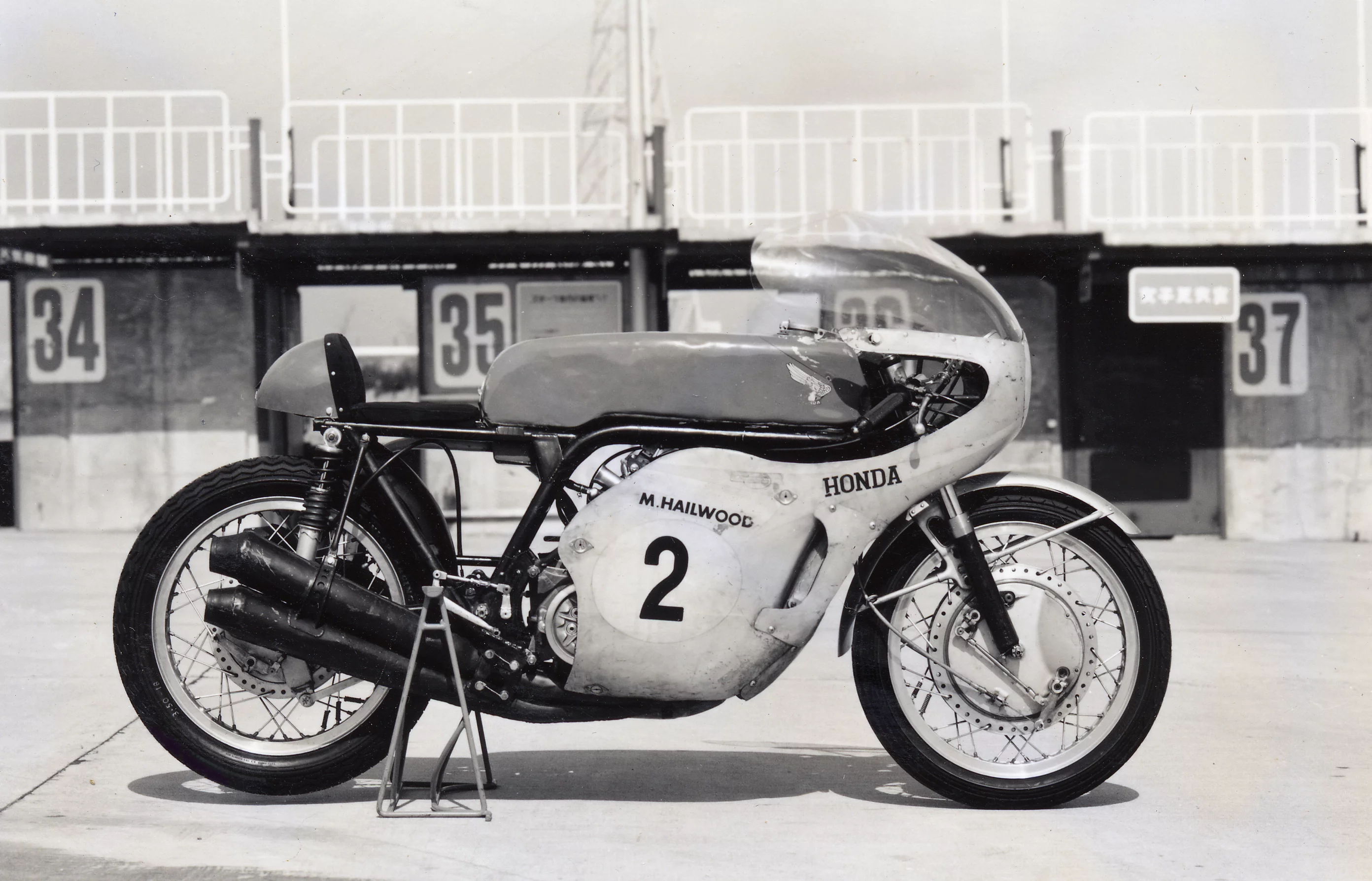 Honda's 1967 RC181 DOHC 500cc Four-cylinder racing bike as ridden by Mike Hailwood, set the TT lap record in 1967