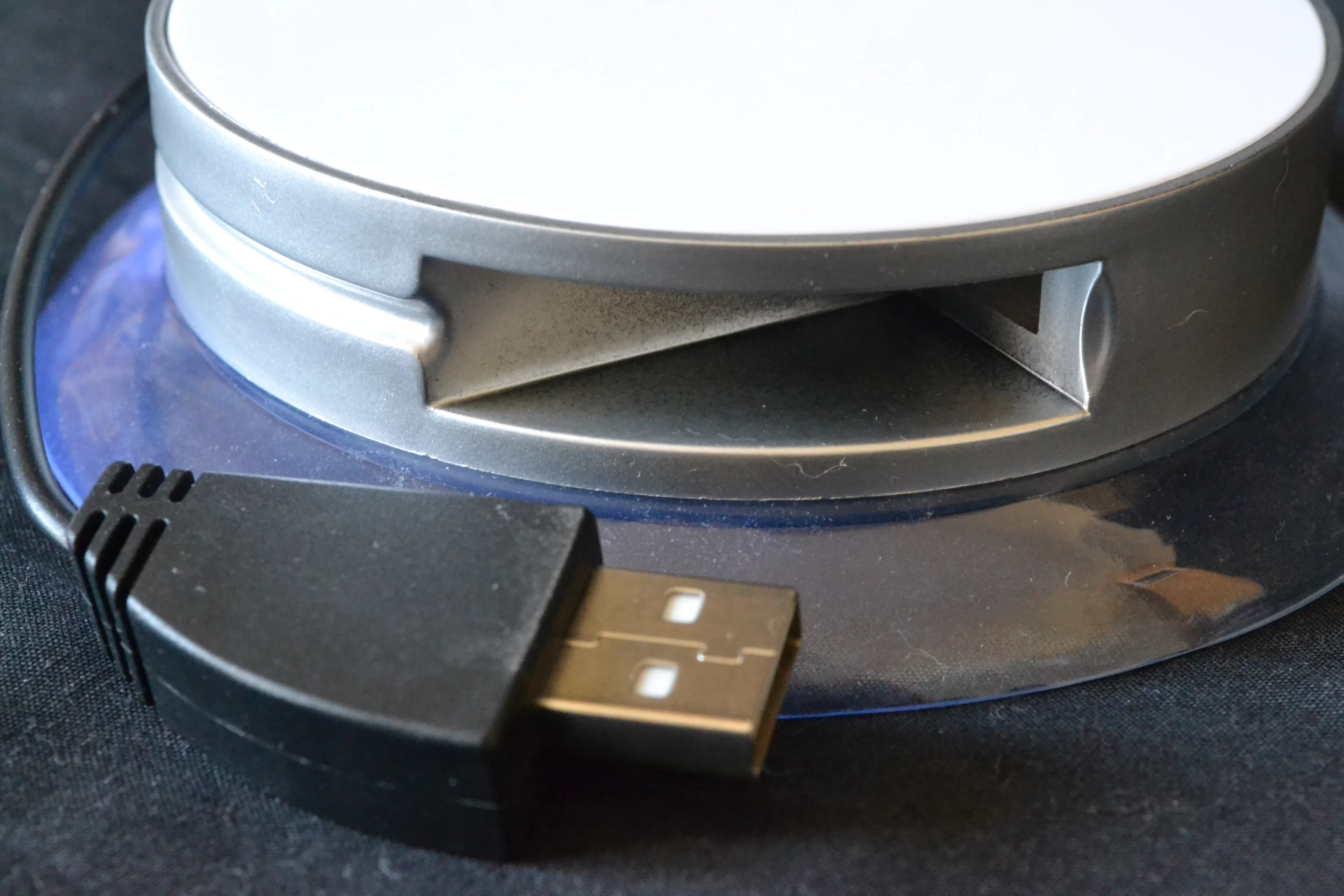 There's a built-in USB charging cable that folds away within the Port charger's body