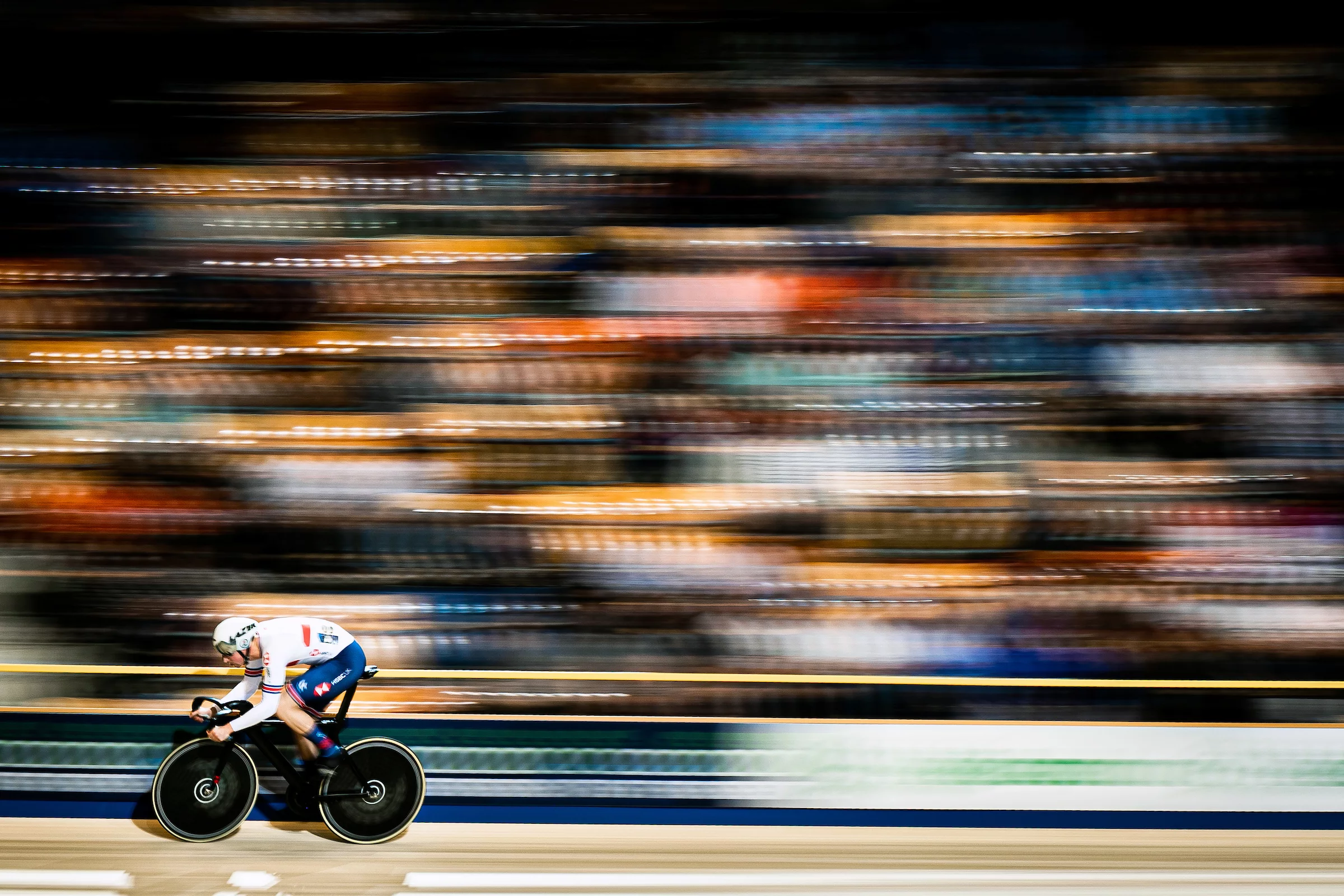 Silver, Speed. Joe Truman of Great Britain during the Men's Sprint qualifying at the 2019 UEC European Track Cycling Championships - Omnisport, Apeldoorn, Netherlands