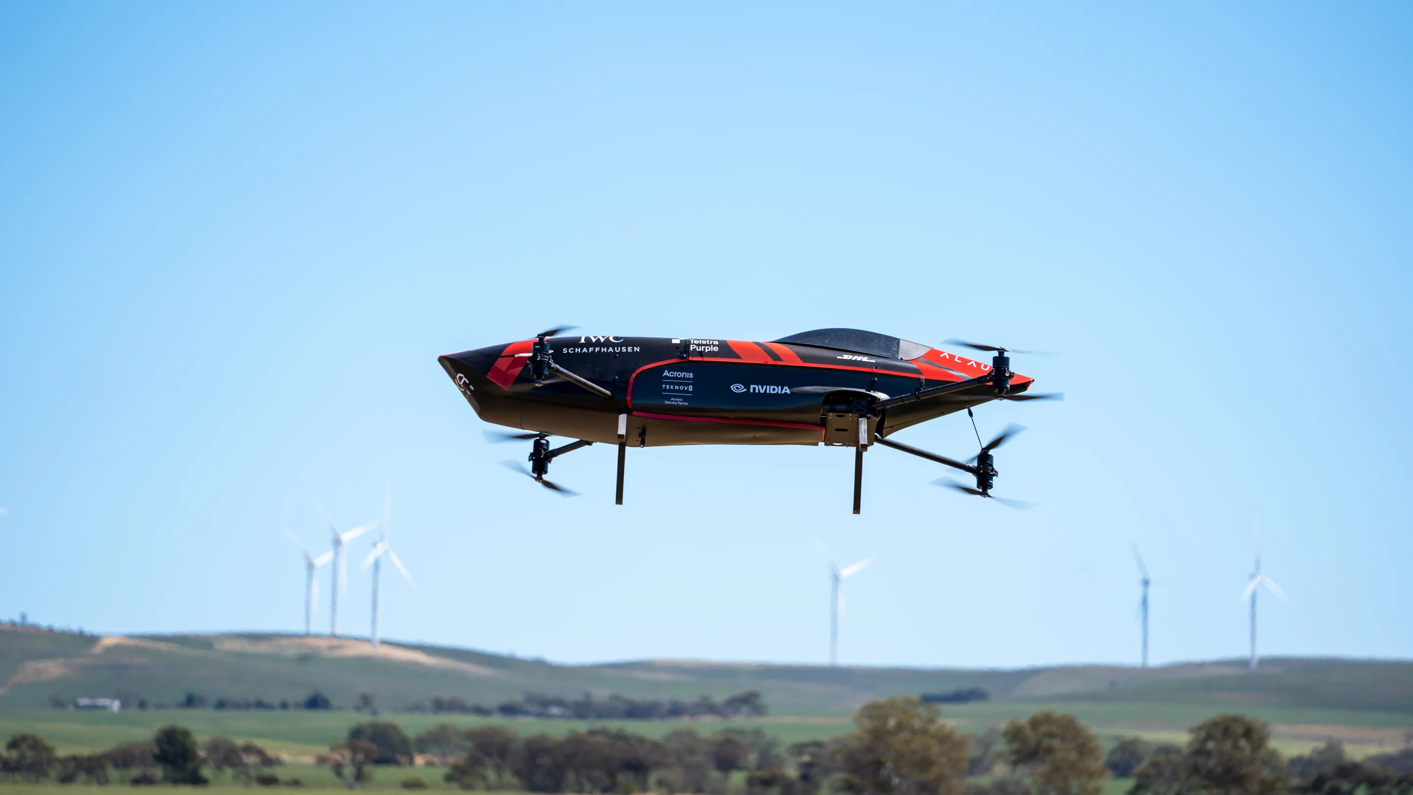 A top speed of 102 km/h was recorded during the first EXA Series remotely piloted Airspeeder race