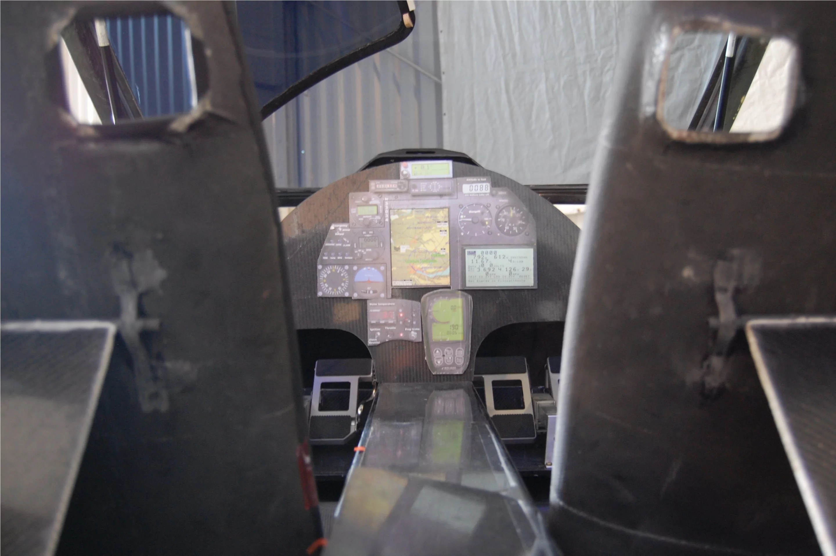 Each seat in Sunseeker III collapses to allow the pilot who isn't flying to lie down and rest