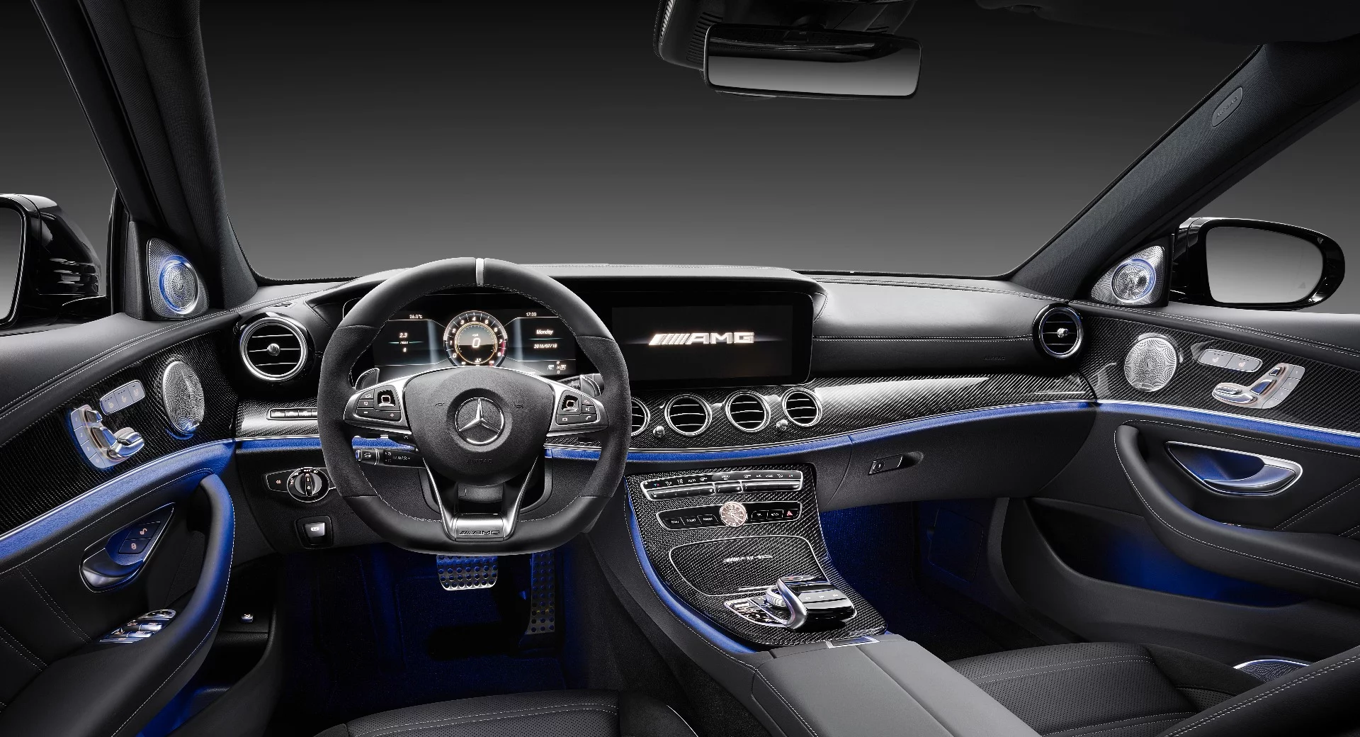 LED mood lighting makes the E63's cabin customizable
