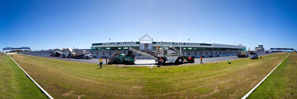 Resurfacing in progress at Phillip Island race track