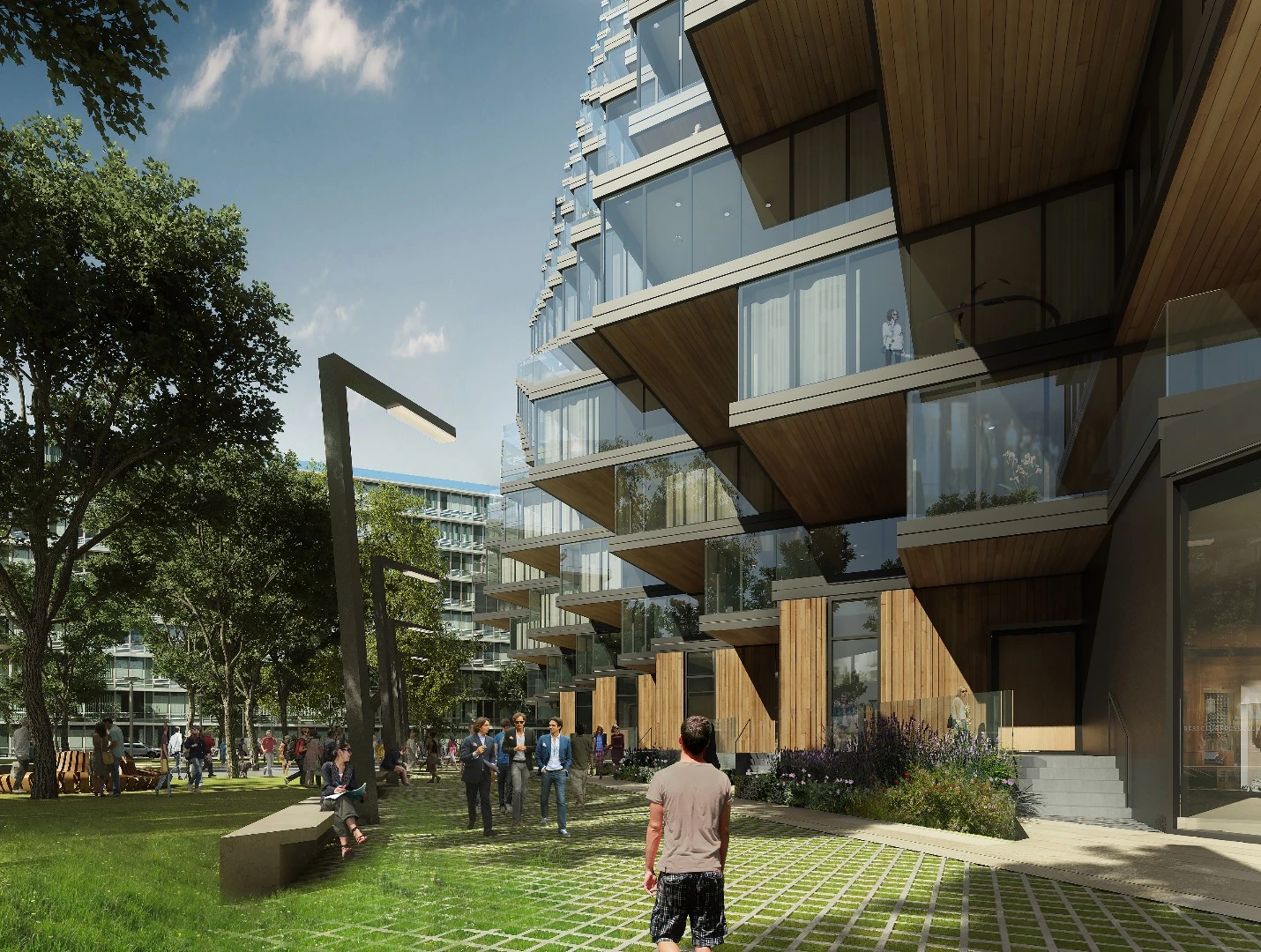 ODA New York twisted, raised, and staggered the building's basic L-shaped profile, thus increasing the overall units with lake views to some 71 percent