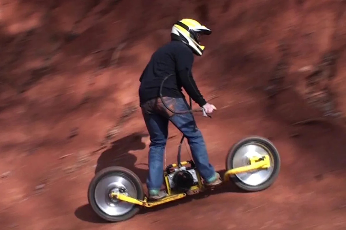 Motocrossboard inventor Andy Keel on a 2011 MXB Shocker