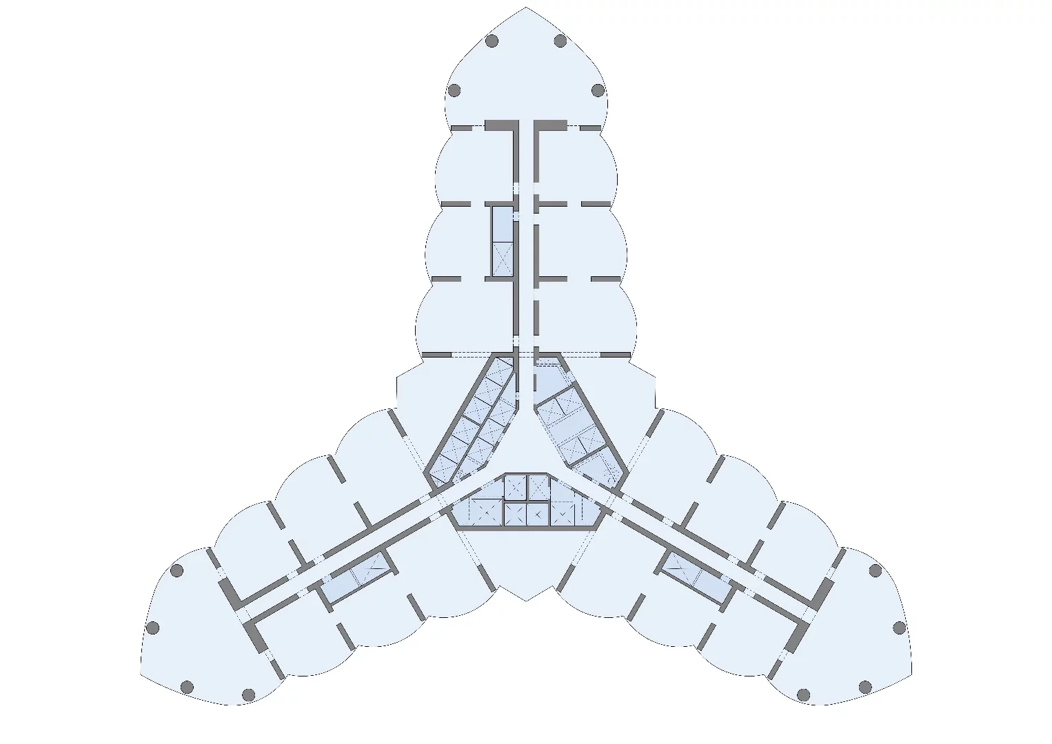 Architectural drawing of the Burj Khalifa