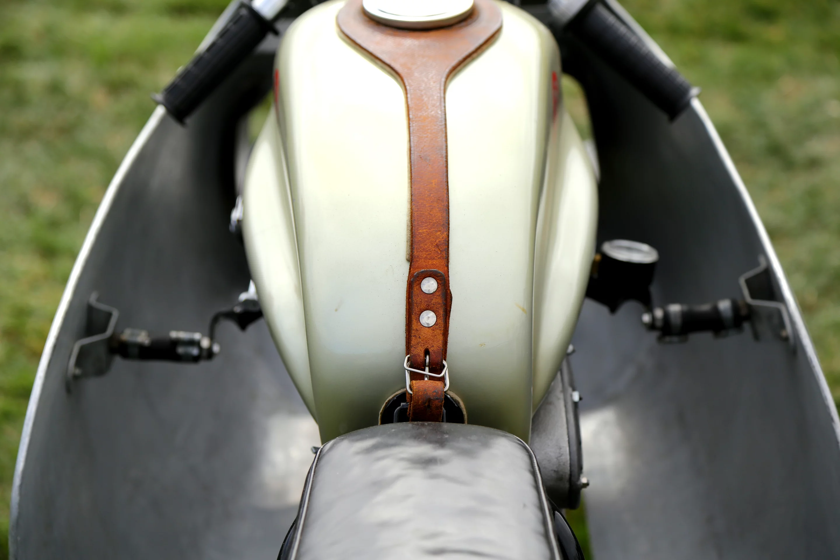 A 1952 CZ Type 852 DOHC 125cc motorcycle sports a unique, encompassing fairing (Photo: Angus MacKenzie/Gizmag.com)