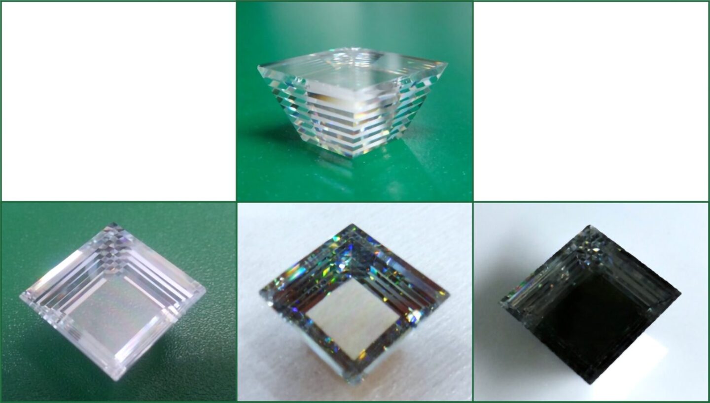 AGILE is an array of inverted-pyramid-shaped lenses that concentrates sunlight onto a solar cell