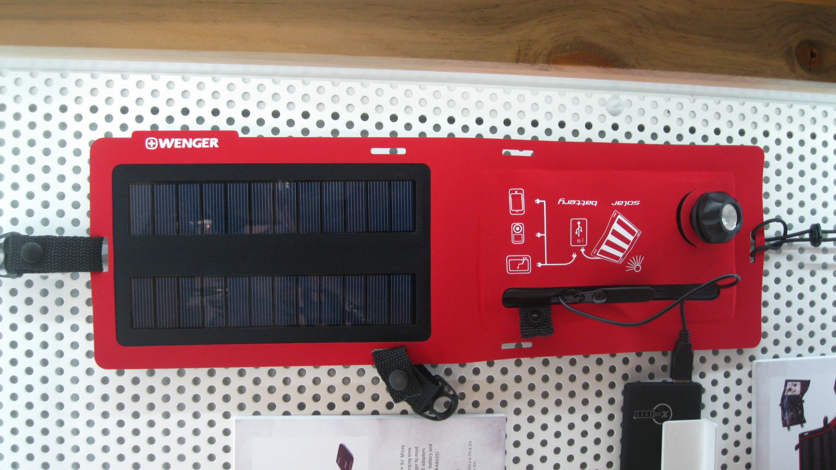 An optional LED adds a little portable lighting to your solar charger