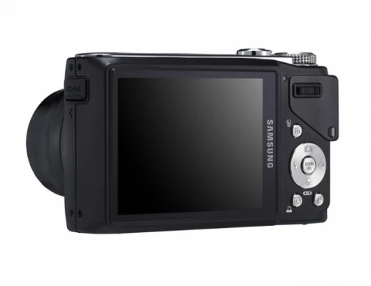 Samsung HZ15W, 12MP 10x zoom, compact digital camera, rear view