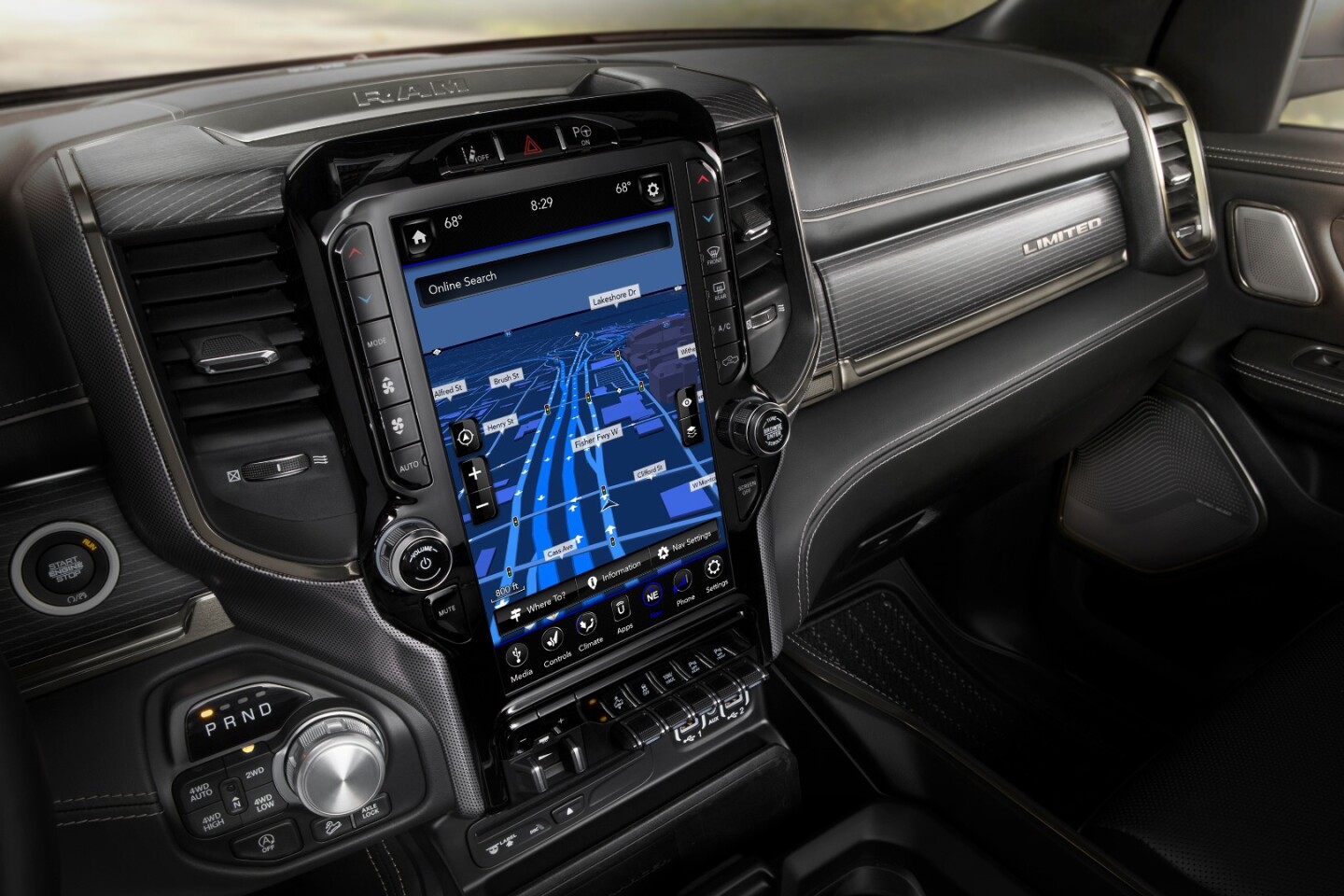 On upgraded infotainment systems, the Ram 1500 now features a huge 12-inch display that can be split between two apps