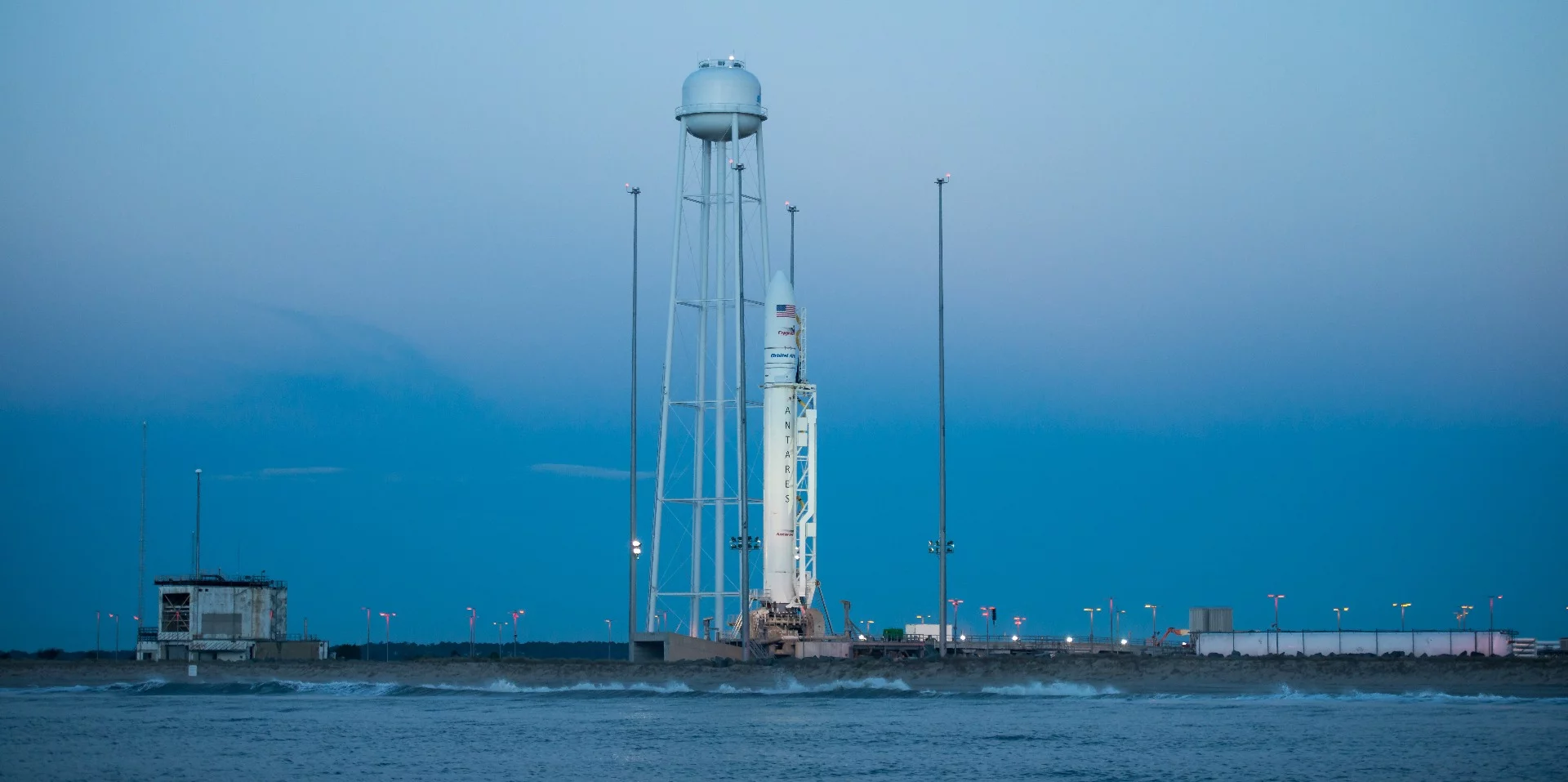 Antares on the launch pad