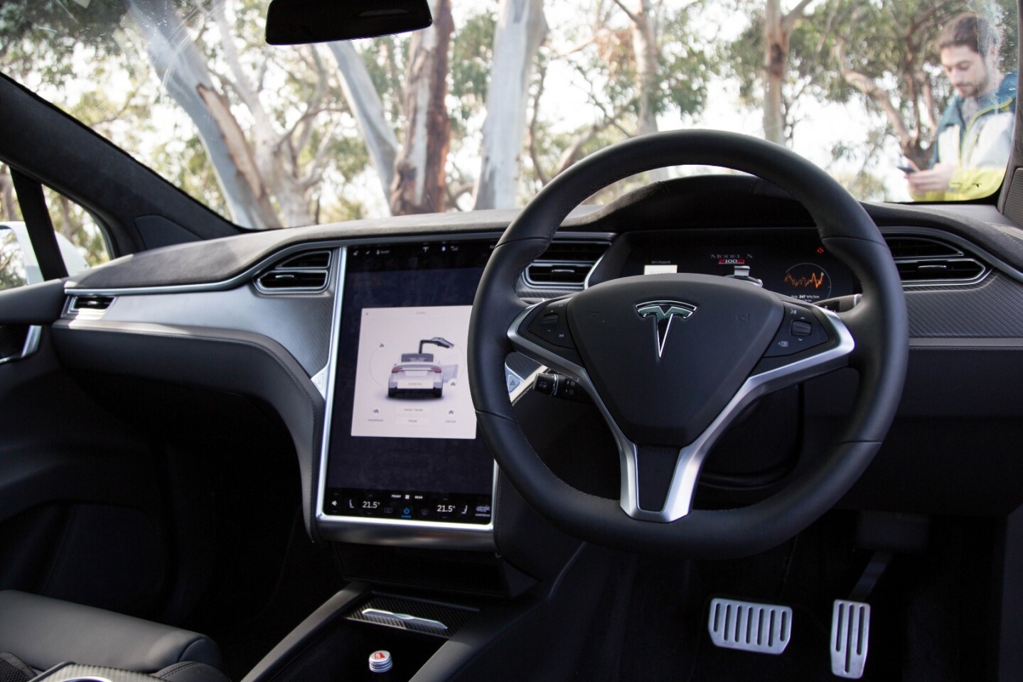 The interior of the Model X is a masterpiece of pared-back design