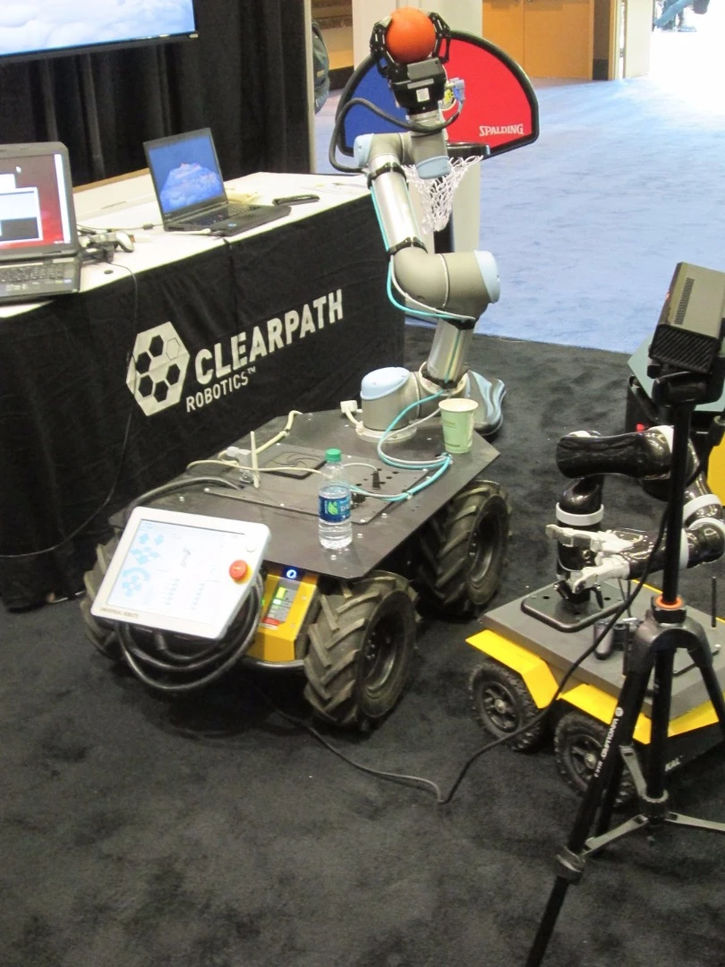 Clearpath robot playing netball
