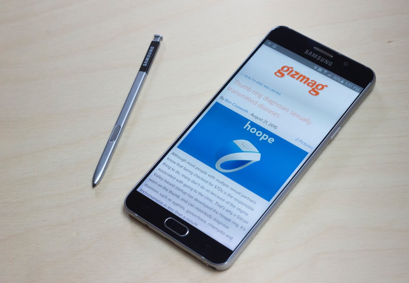 The Note 5's 5.7-inch display