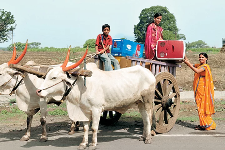ChotuKool being taken for field testing in rural India. (Photo: Godrej and Boyce)