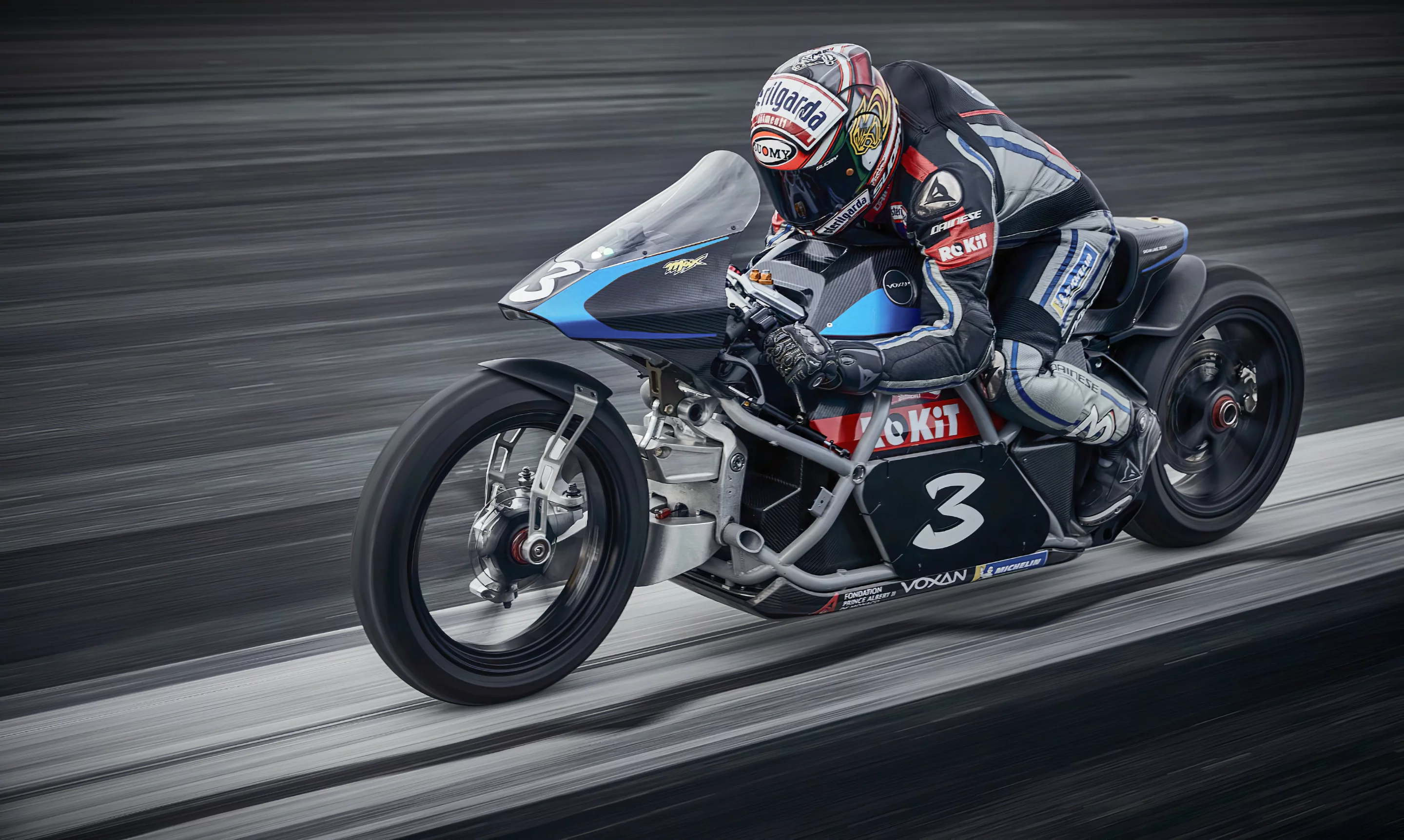 Max Biaggi aboard the Voxan Wattman in its non-streamlined form – the team claimed 11 world speed records for electric motorcycles