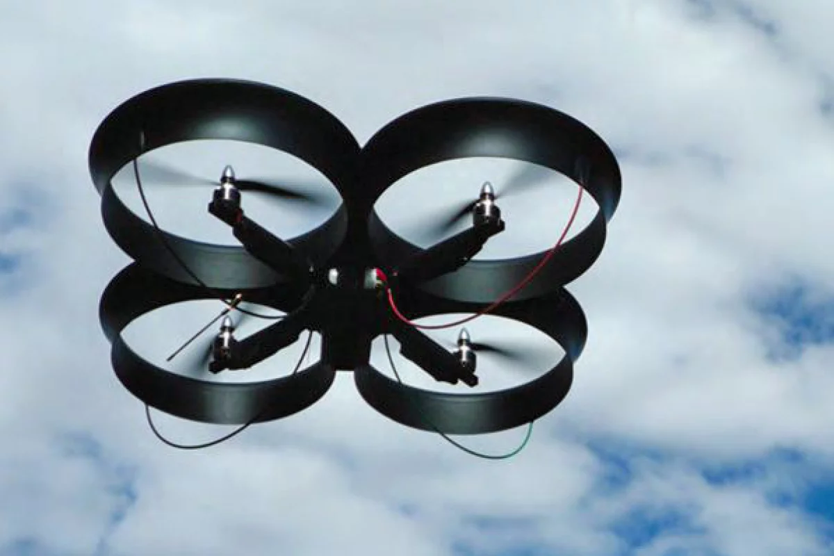 The CyberQuad UAV uses four ducted rotors for stable, stealthy flight in urban or enclosed environments