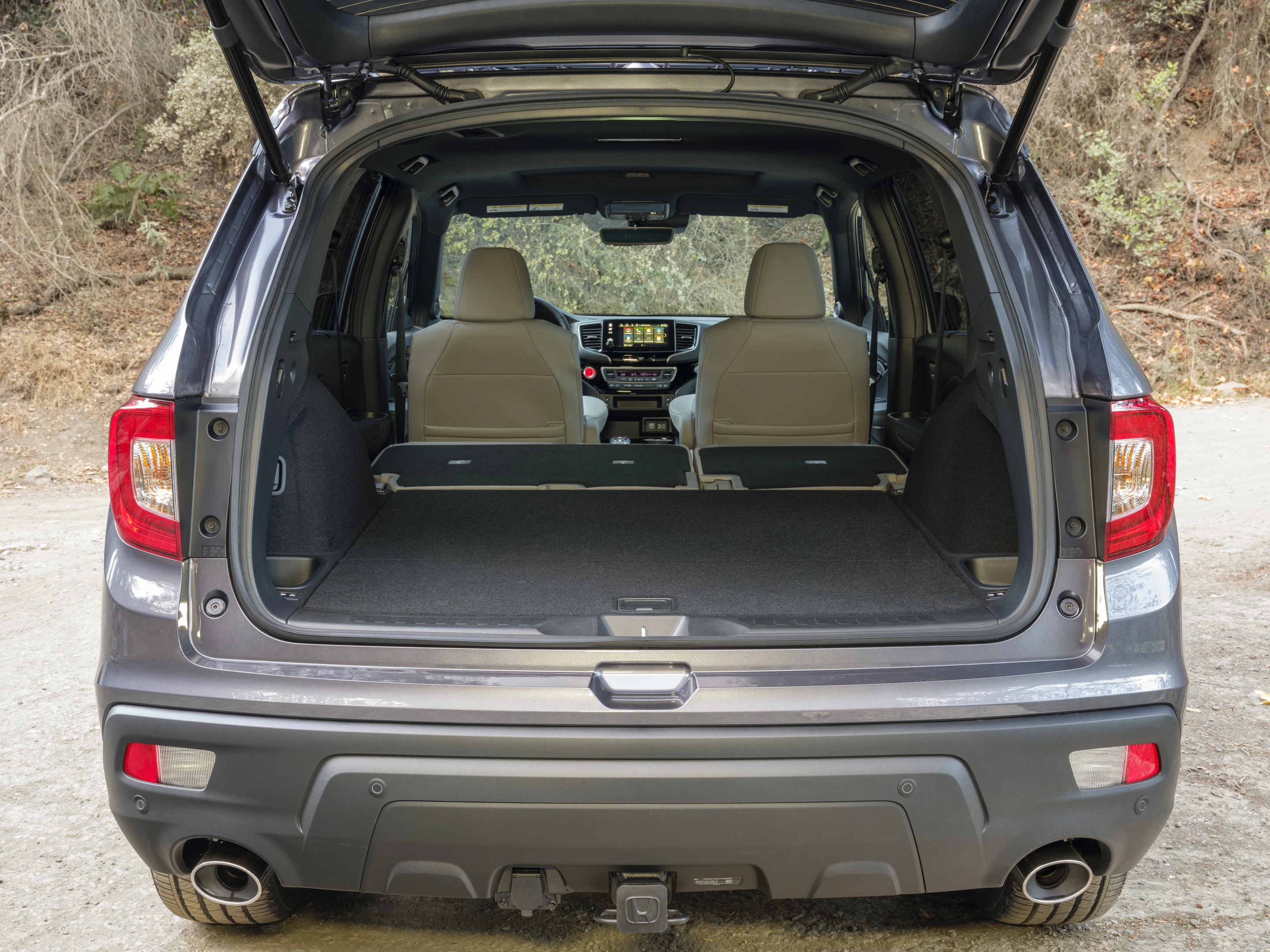 Total cargo space with all seats up is 41.2 cubic feet and 77.9 when them folded