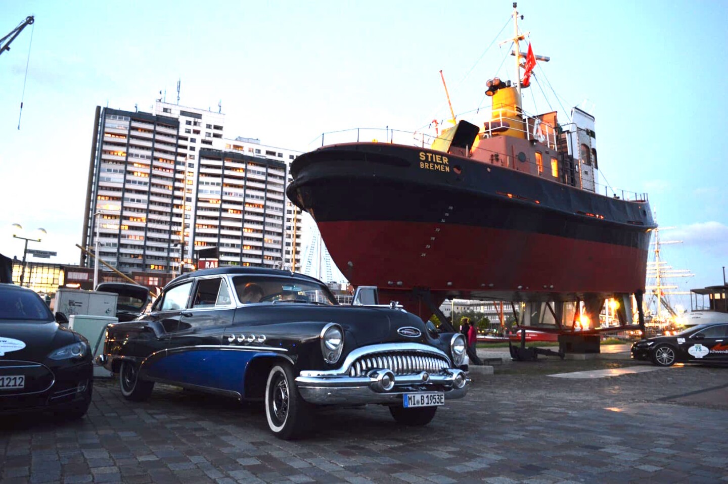 The custom converted-to-electric 1953 Buick Roadmaster is ready to set off to the 2016 WAVE Trophy