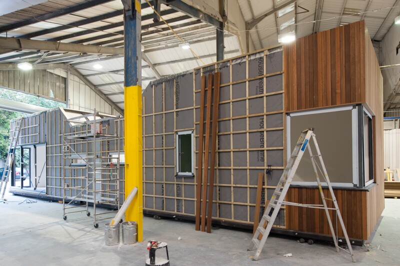 The superstructure of the Chichester floating home is prefabricated off-site