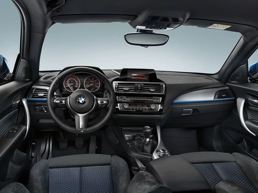 The car's cabin is a bit bluer and sportier than regular 1 Series'