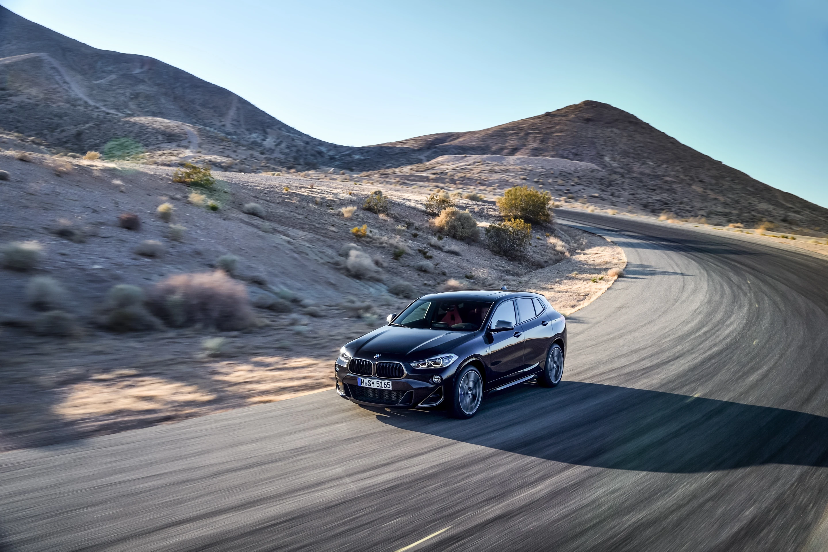 The BMW X2 M35I features upgraded headlights and fog lights