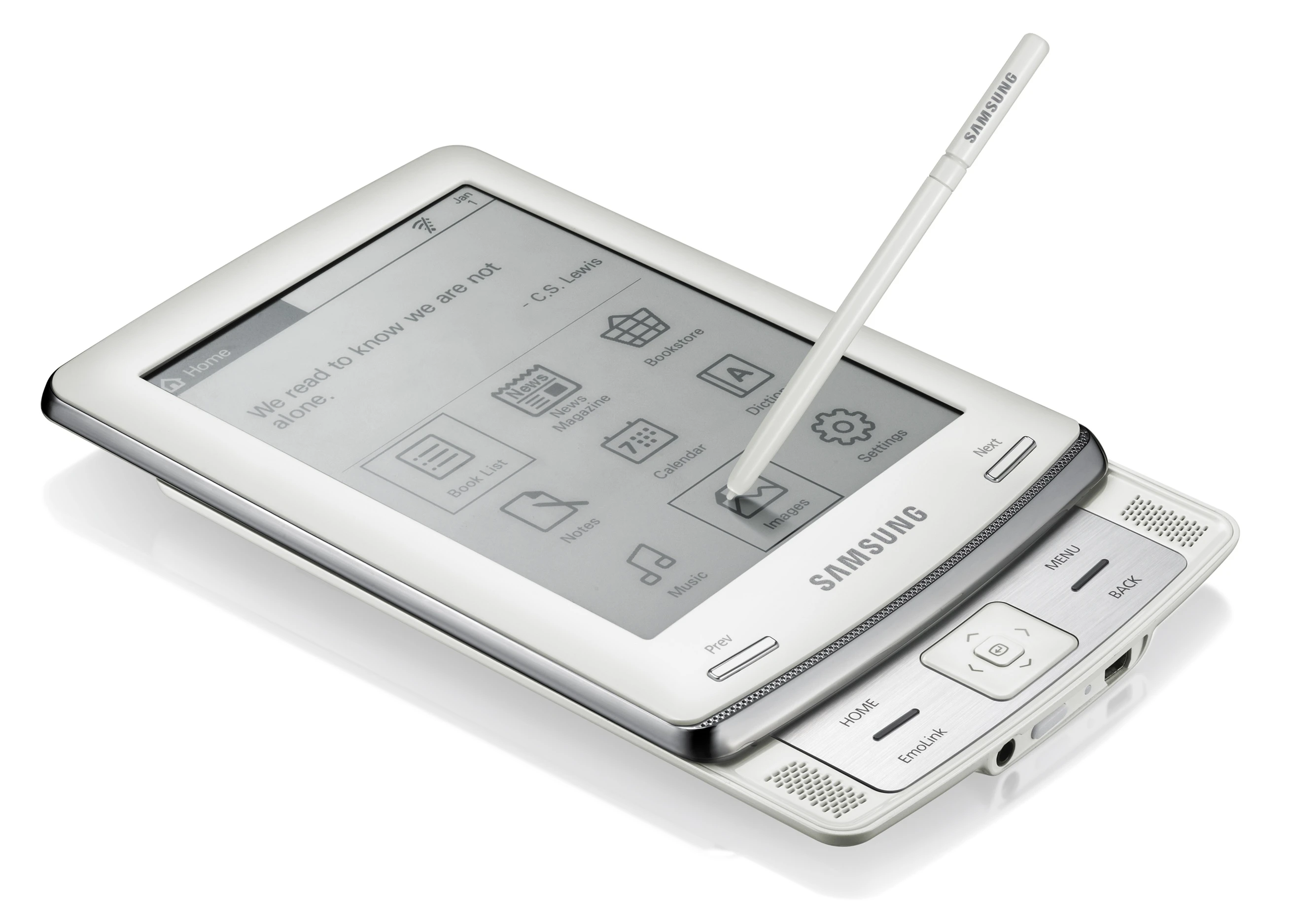 Users can updates memos, add journal entries and update scheduler information as well as make margin annotations and highlight important passages using the included electromagnetic resonance stylus pen