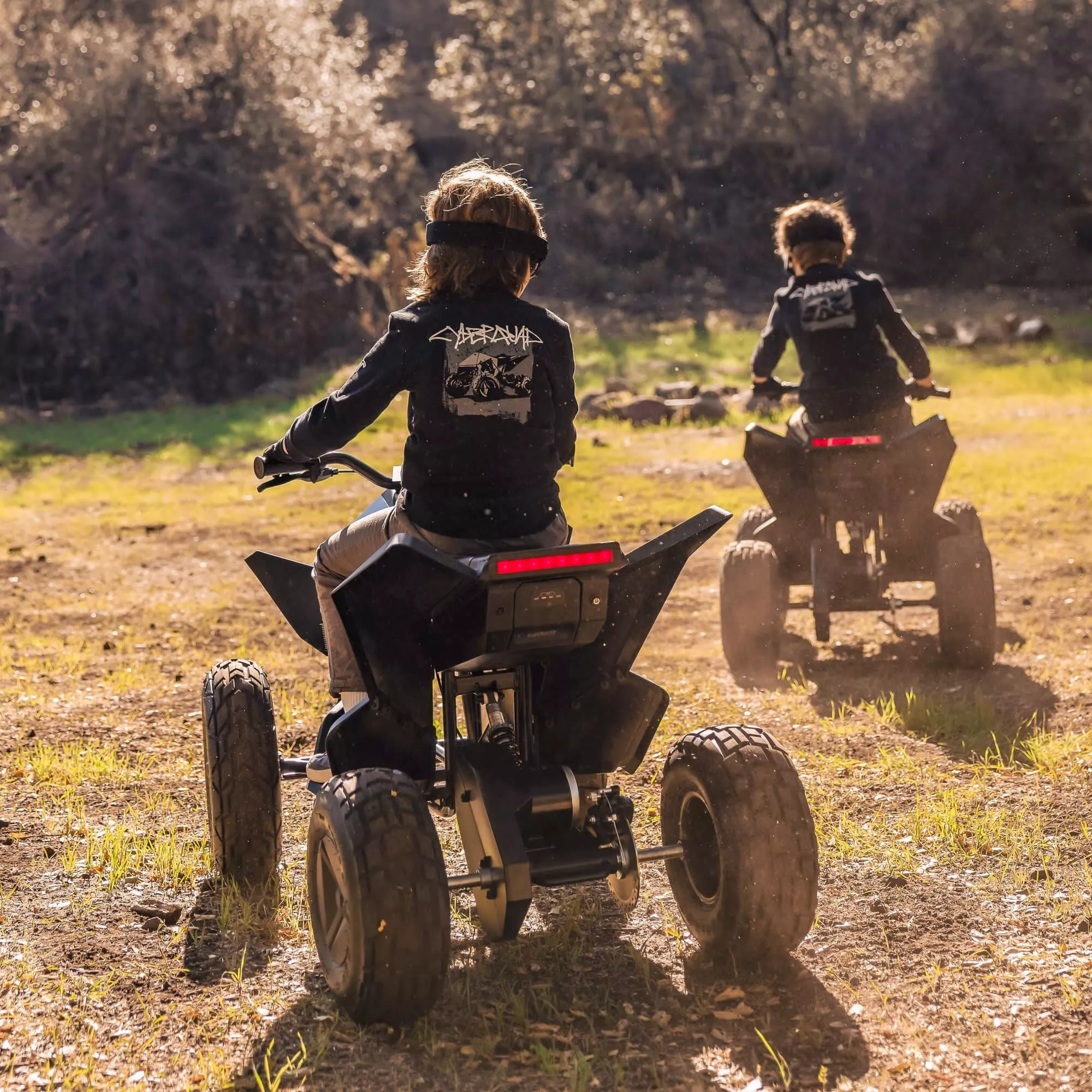 The Tesla Cyberquad for Kids mini electric ATV is built for zippy off-road fun