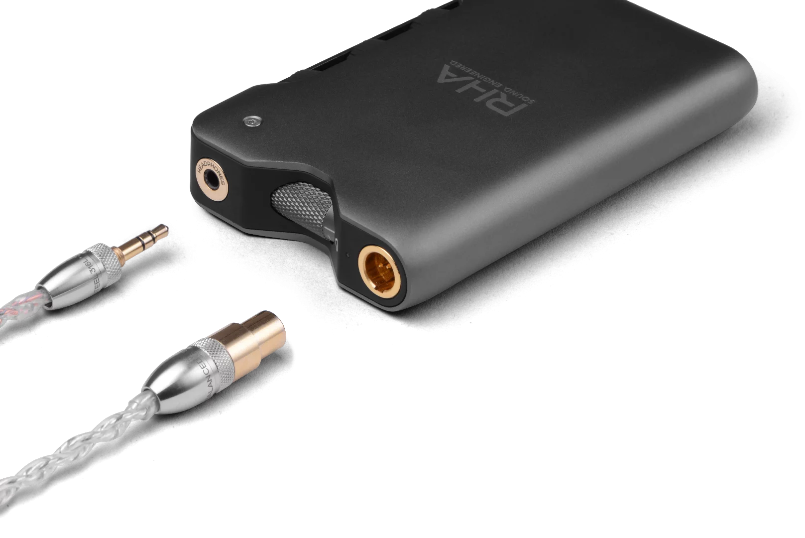 Users can plug earphones and headphones into the 3.5 mm audio jack, or the four-pin mini XLR (balanced) port
