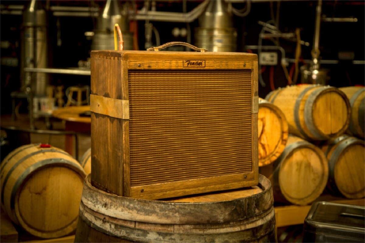 Fender wraps Blues Junior amp in a whiskey barrel