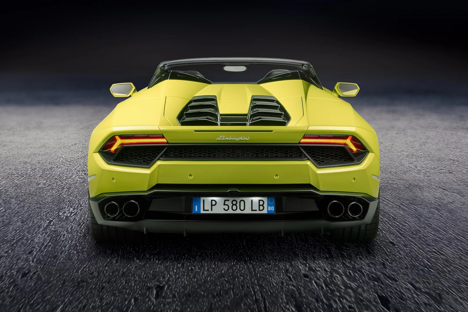 With 580 hp on tap, most cars will see this angle of the new Huracan LP580-2 Spyder
