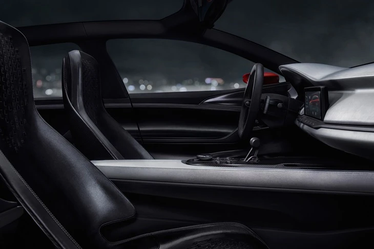 The extended center console is designed to enhance the concept's feeling of length and space