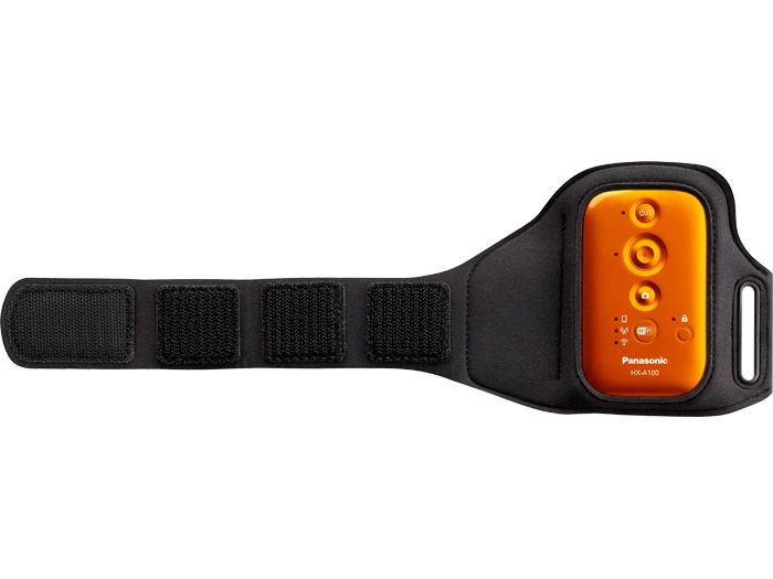 The HX-A100 control unit in its armband