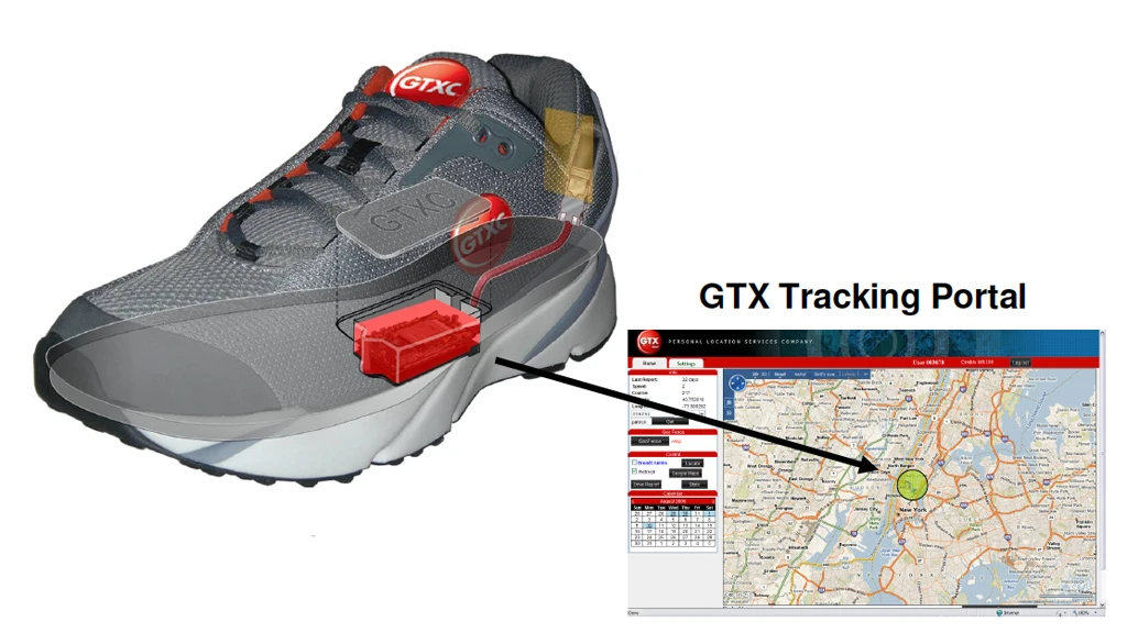 The GPS Shoes allow real-time tracking of the wearer