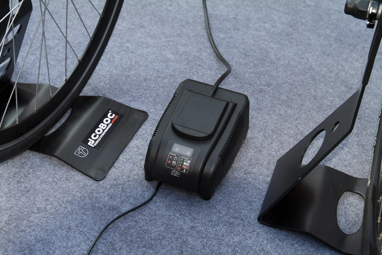 The Coboc eCycle's extrenal charger