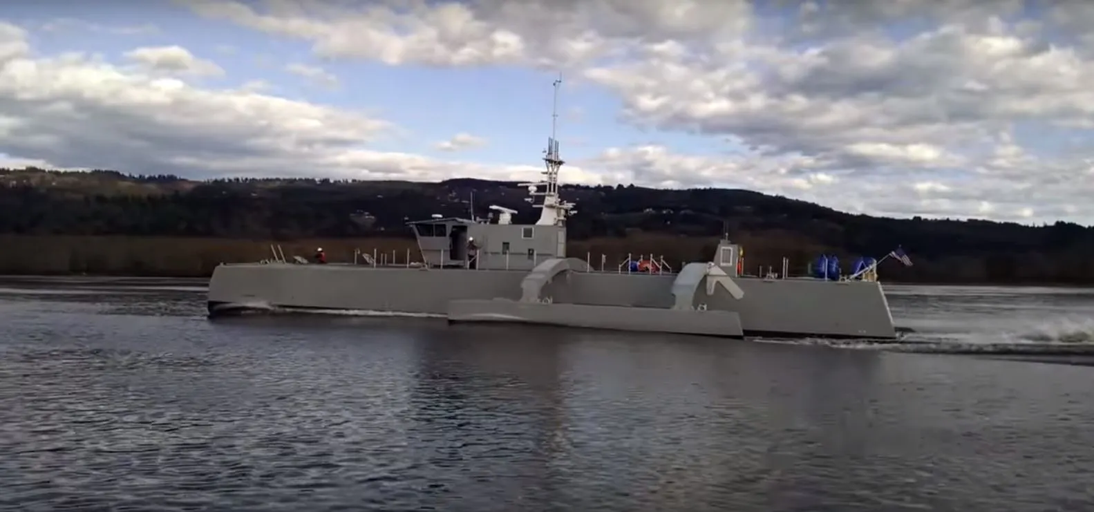 Sea Hunter undergoing speed trials in March