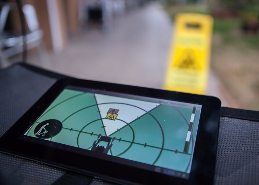 Depth sensors and cameras provide alerts about obstacles ahead