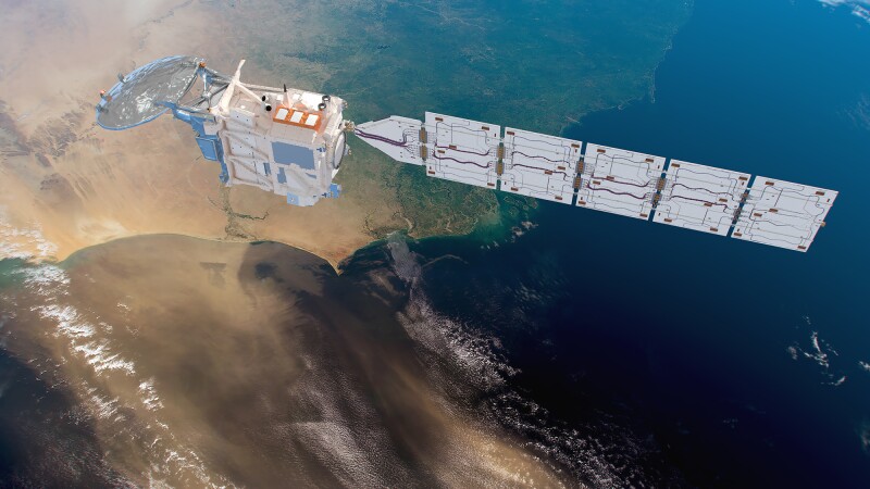 Watch Live: EarthCARE Satellite Reveals Cloud Secrets ?url=http%3A%2F%2Fnewatlas Brightspot.s3.amazonaws.com%2Ff8%2Ffe%2Ff409beb04fd38c740f5f3941e7ed%2Fearthcare Over Desert Dust