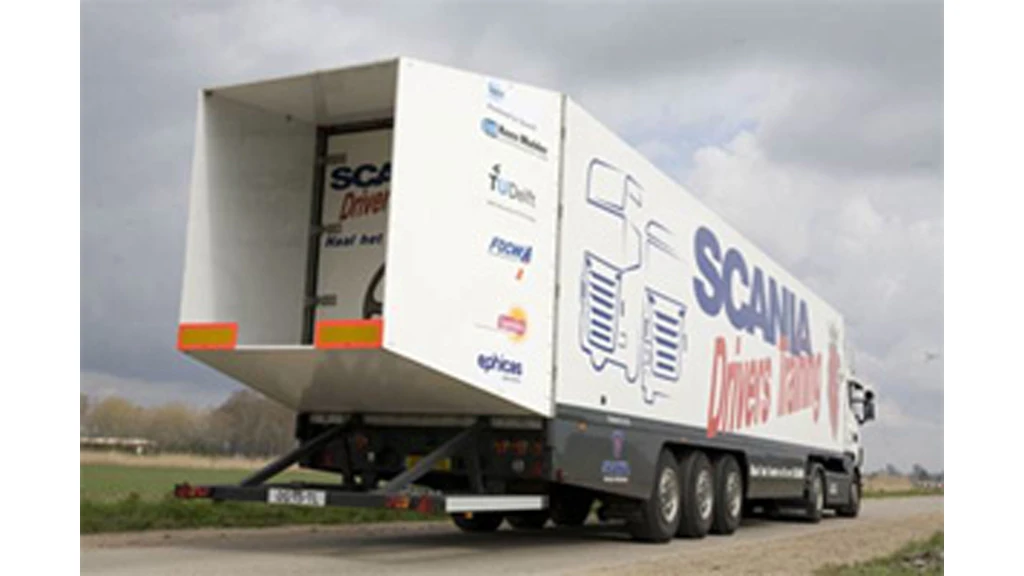 The boat tail mounted on the rear of the test truck