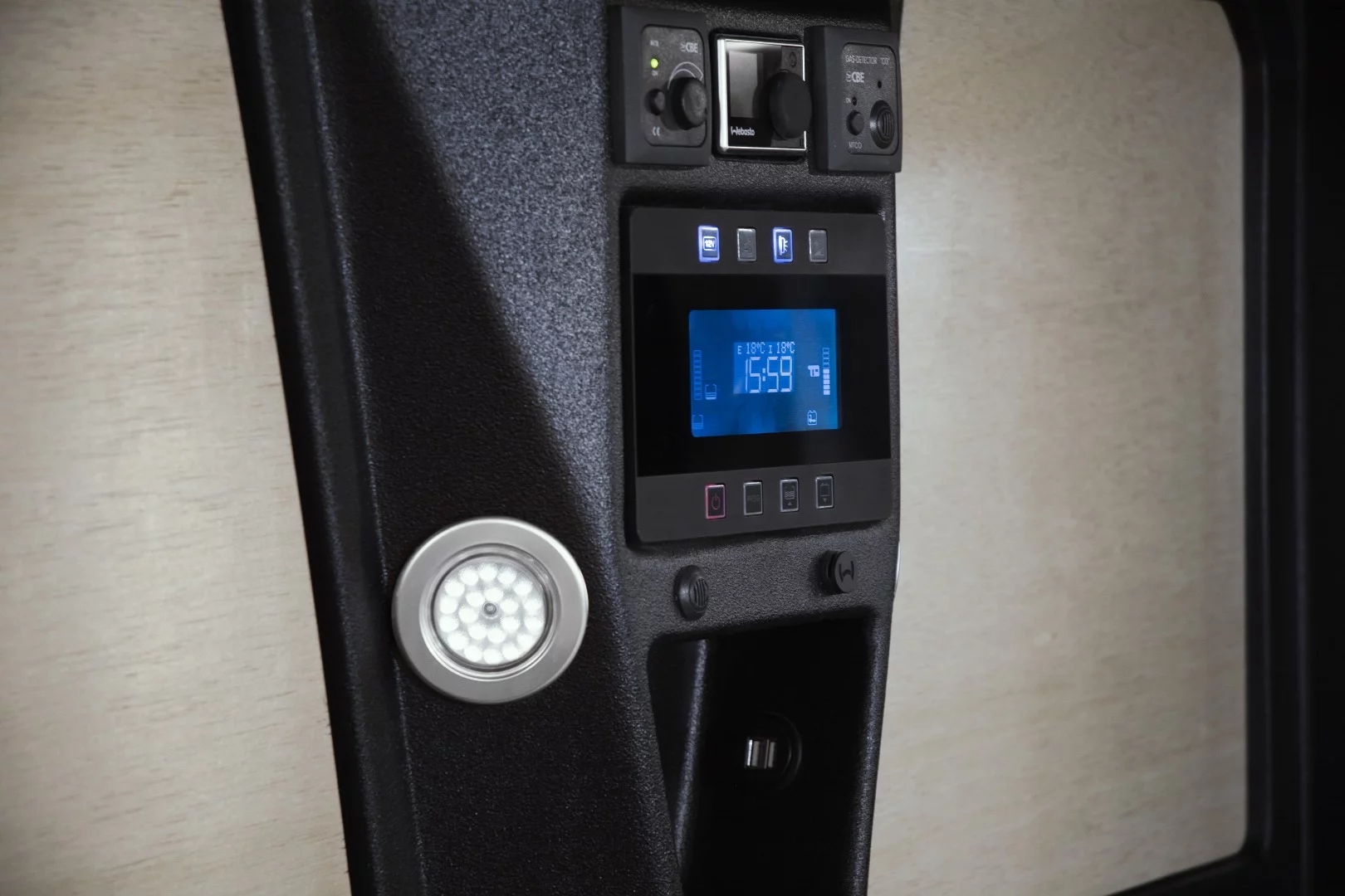 FIM houses controls and lighting in a single unit at the head of the bed