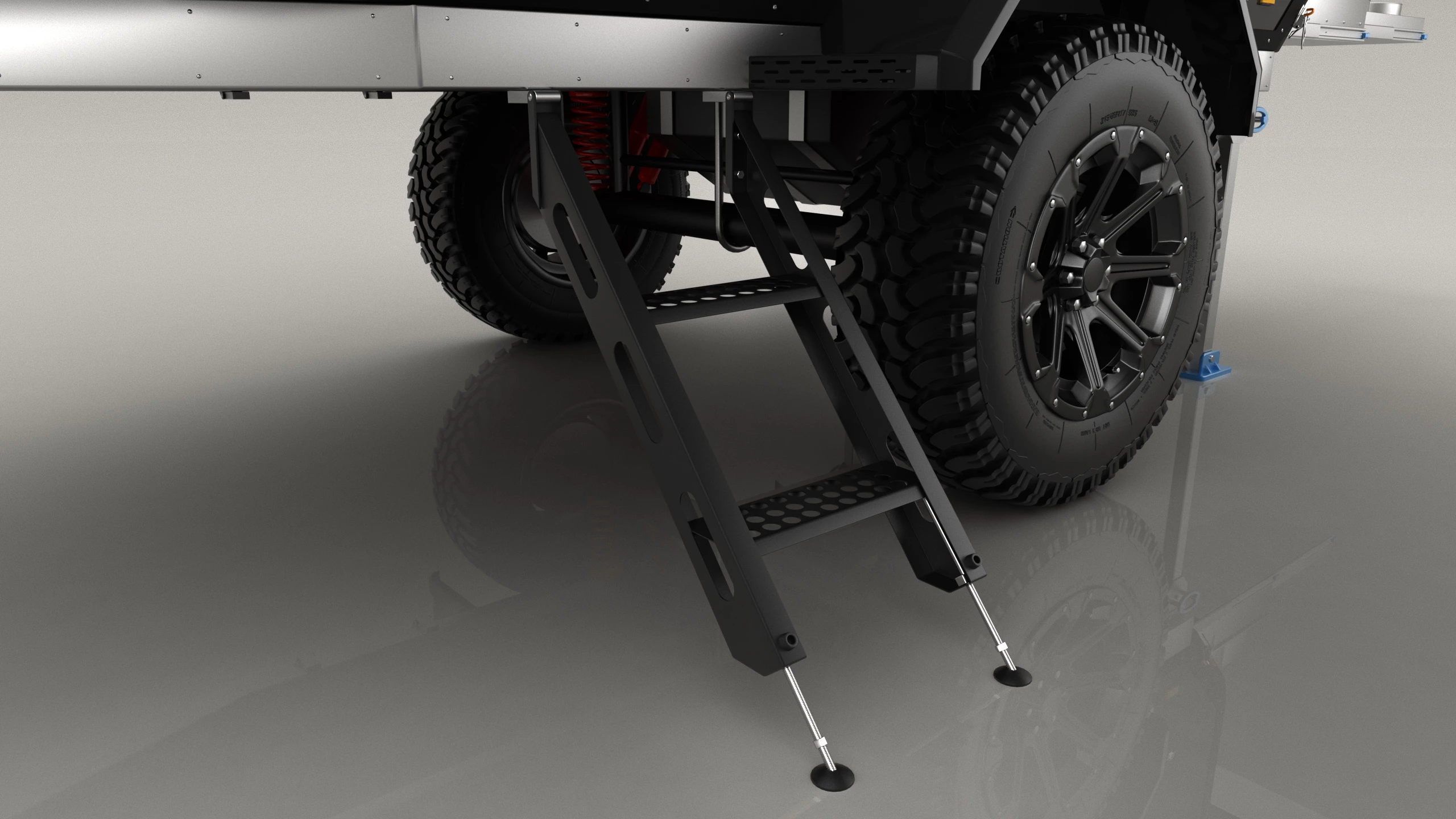 The folding steps make it easier for children to hop aboard