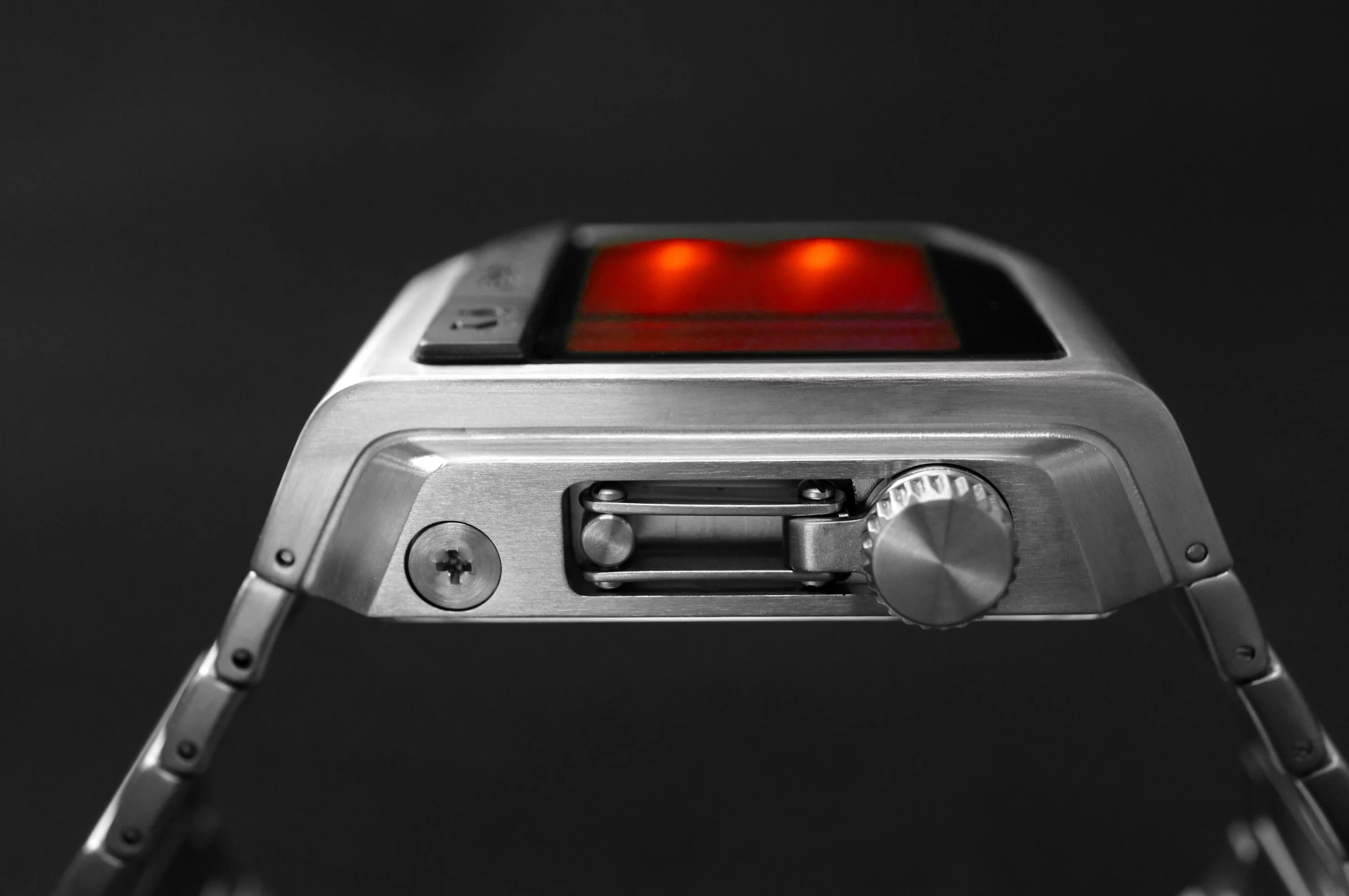 A cap on the side of the Kisai Intoxicated watch opens up to reveal a small port with a sensor inside