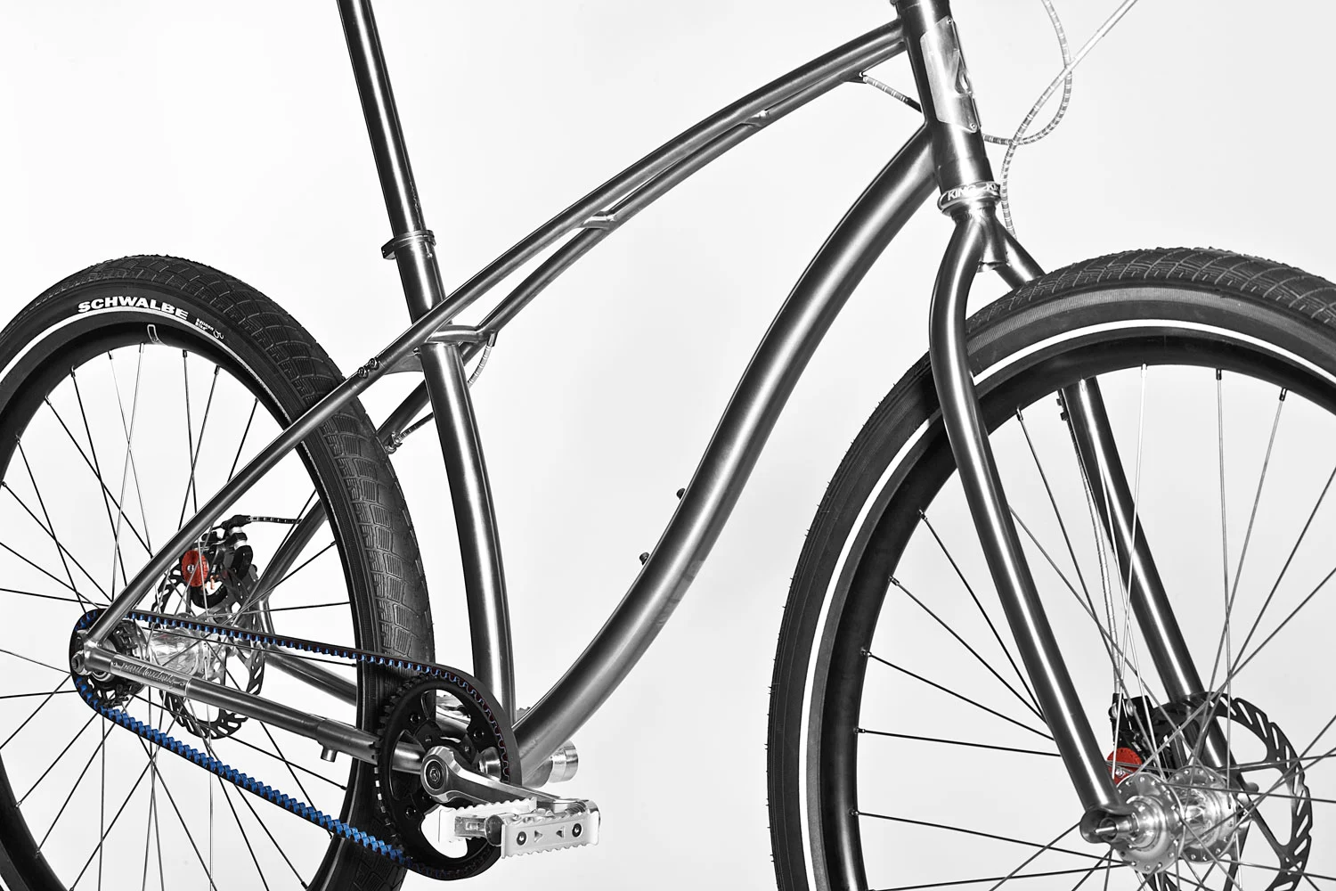 At the heart of both Budnitz bikes is a Titanium Cantilever frame that's said to be as light as carbon fiber, stronger than steel, and rust and corrosion-proof