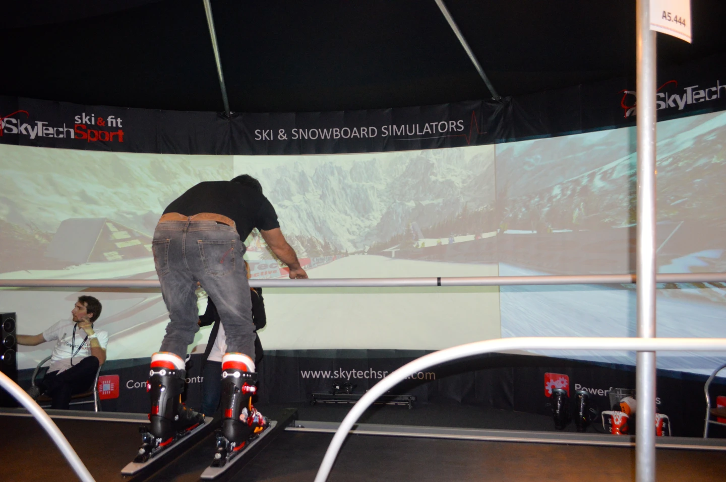 The SkySportTech ski simulator at ISPO Munich