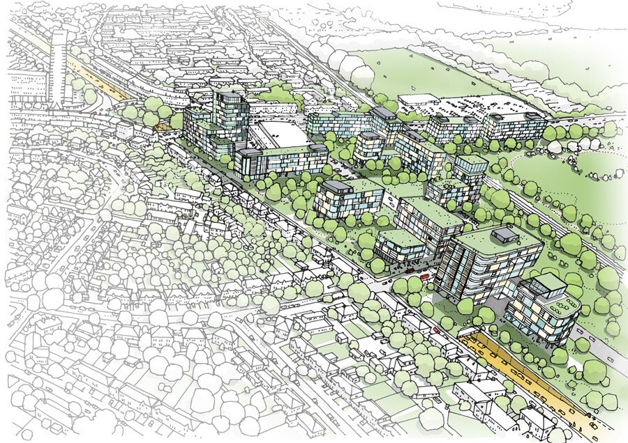 The proposed layout of the A3 in Tolworth