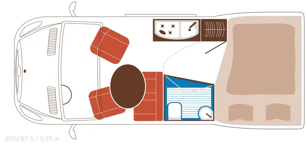 La Strada Regent S camper floor plan