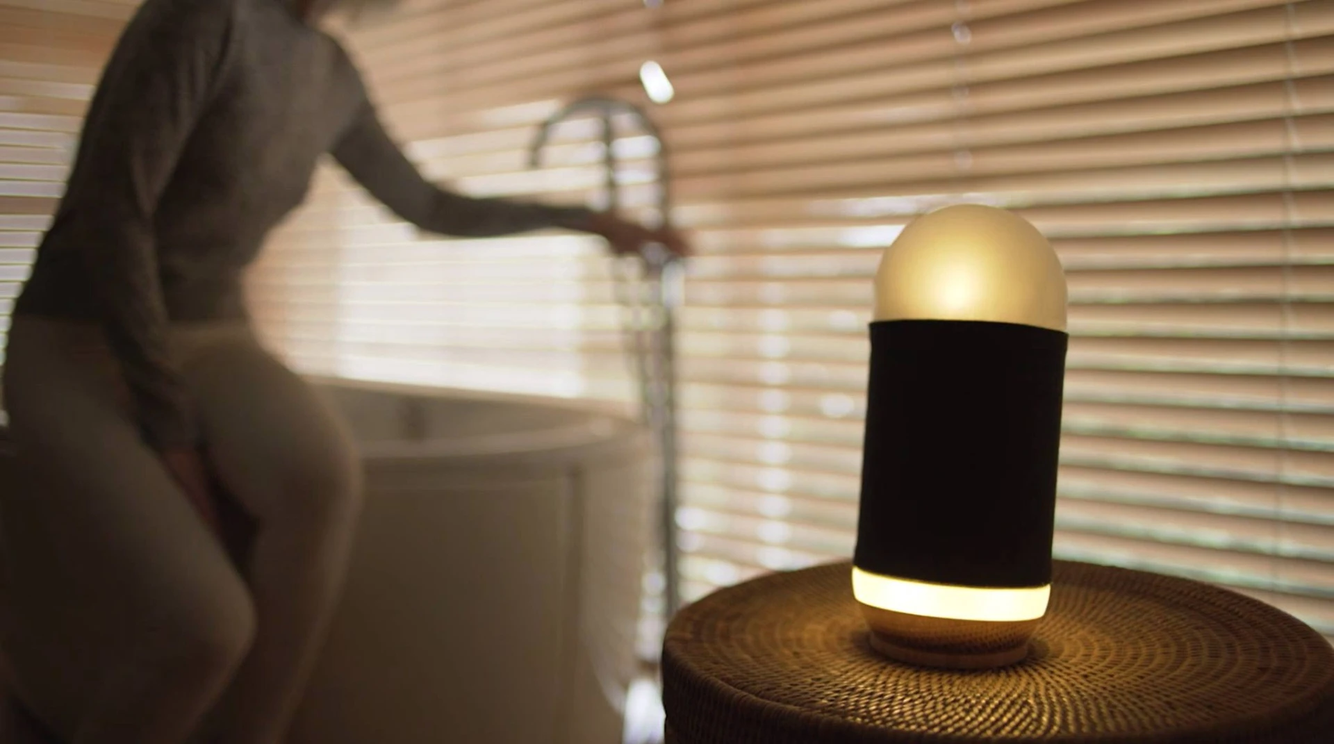 Moodbox is a wireless, capsule-shaped speaker designed to monitor your mood and then uses an algorithm to select music to suit it